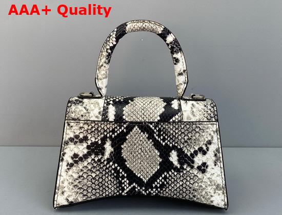 Balenciaga Hourglass XS Top Handle Bag in Black and White Python Printed Calfskin Replica