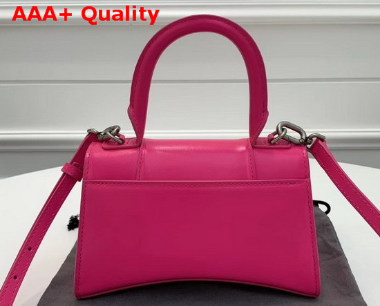 Balenciaga Hourglass XS Top Handle Bag in Rose Shiny Box Calfskin Replica