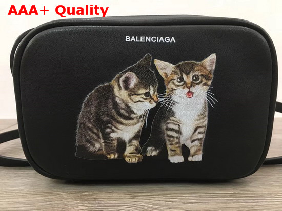 Balenciaga Kitten Everyday Camera Bag in Black Calfskin Replica