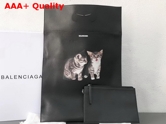 Balenciaga Kitten Shopping Bag Black Replica