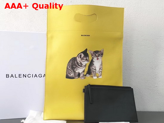 Balenciaga Kitten Shopping Bag Yellow Replica