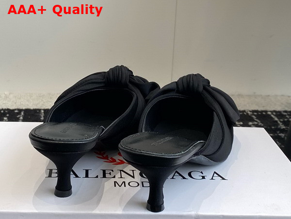 Balenciaga Knife Knot Mule in Black Stretch Cupro and Nylon Jersey Replica