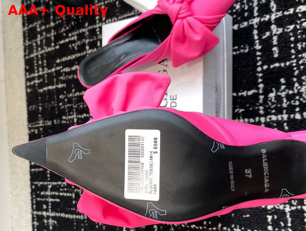 Balenciaga Knife Knot Mule in Bright Pink Stretch Cupro and Nylon Jersey Replica