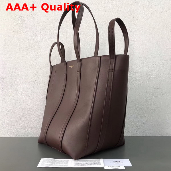 Balenciaga Laundry Cabas S Brown Calfskin with Calfskin Lining Replica