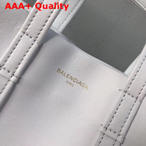 Balenciaga Laundry Cabas S White Calfskin with Calfskin Lining Replica