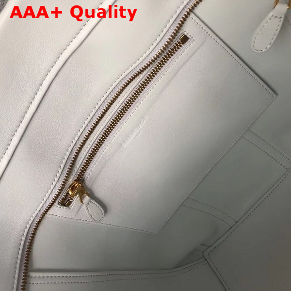 Balenciaga Laundry Cabas S White Calfskin with Calfskin Lining Replica