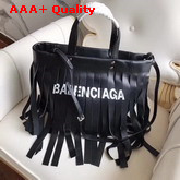 Balenciaga Laundry Cabas XS Fringes Black Replica