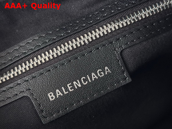 Balenciaga Le Cagole Mini Duffle Bag in Silver Metallized Arena Lambskin Replica