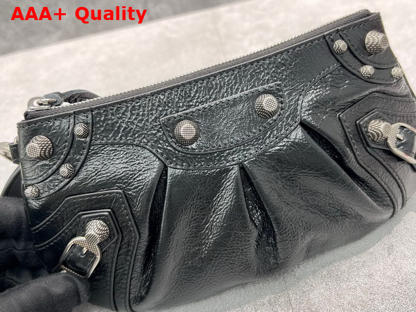 Balenciaga Le Cagole Mini Multipouch in Black Arena Lambskin Replica