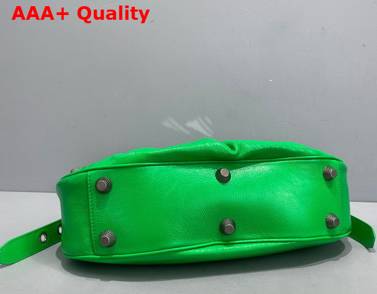 Balenciaga Le Cagole Small Shoulder Bag in Green Arena Lambskin Replica