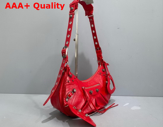 Balenciaga Le Cagole Small Shoulder Bag in Red Arena Lambskin Replica