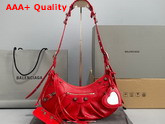 Balenciaga Le Cagole Small Shoulder Bag in Red Arena Lambskin Replica