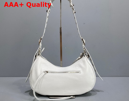 Balenciaga Le Cagole Small Shoulder Bag in White Arena Lambskin Replica