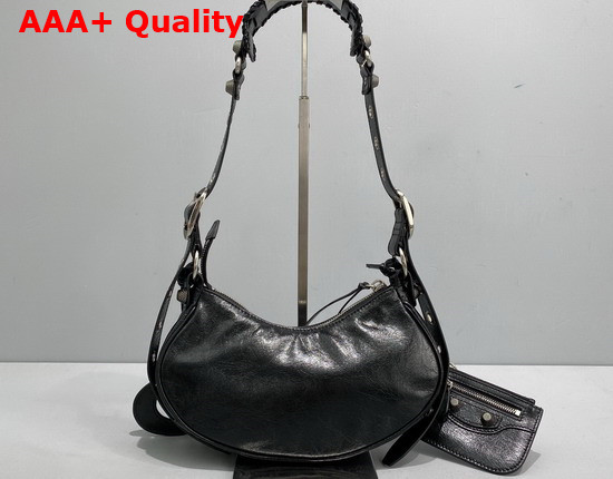 Balenciaga Le Cagole XS Shoulder Bag in Black Arena Lambskin Replica