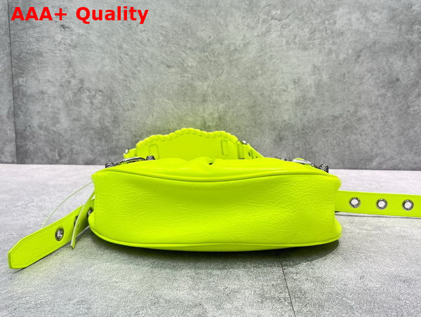 Balenciaga Le Cagole XS Shoulder Bag in Neon Yellow Arena Lambskin Aged Silver Hardware Replica