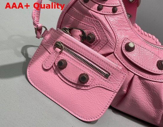 Balenciaga Le Cagole XS Shoulder Bag in Pink Arena Lambskin Replica