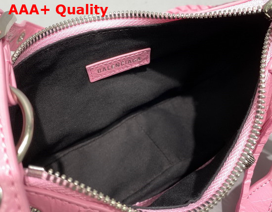 Balenciaga Le Cagole XS Shoulder Bag in Pink Arena Lambskin Replica