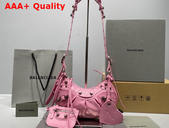 Balenciaga Le Cagole XS Shoulder Bag in Pink Arena Lambskin Replica