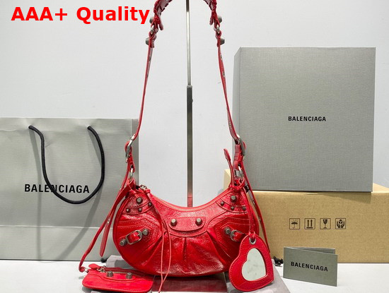 Balenciaga Le Cagole XS Shoulder Bag in Red Arena Lambskin Replica