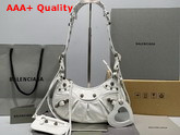 Balenciaga Le Cagole XS Shoulder Bag in White Arena Lambskin Replica