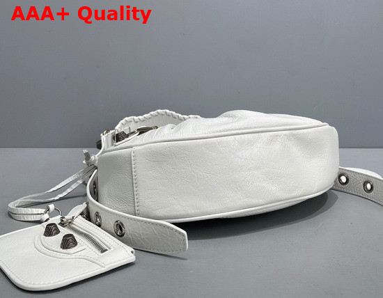 Balenciaga Le Cagole XS Shoulder Bag in White Arena Lambskin Replica