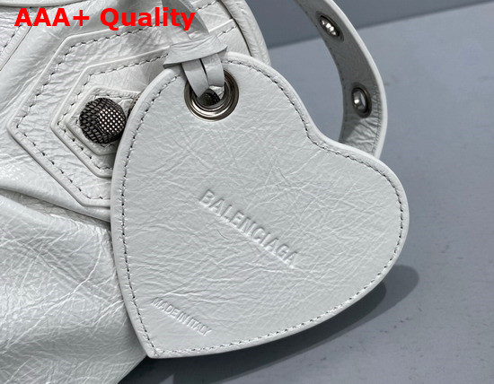 Balenciaga Le Cagole XS Shoulder Bag in White Arena Lambskin Replica