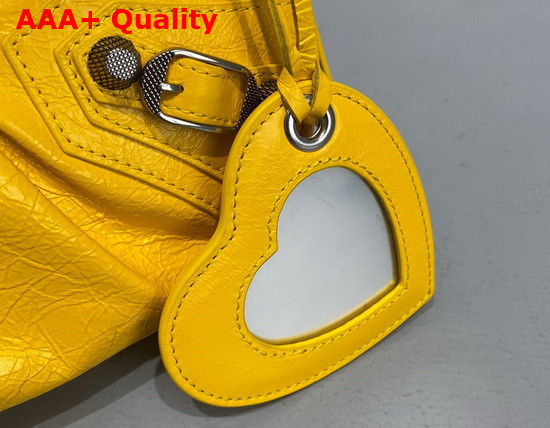 Balenciaga Le Cagole XS Shoulder Bag in Yellow Arena Lambskin Replica