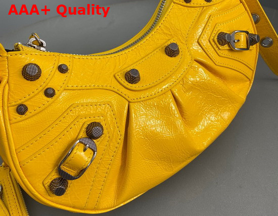 Balenciaga Le Cagole XS Shoulder Bag in Yellow Arena Lambskin Replica