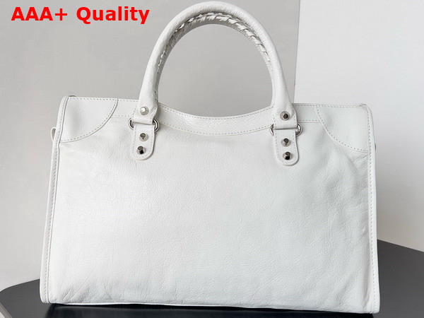 Balenciaga Le City Medium Bag in Optic White Arena Storico Lambskin Replica