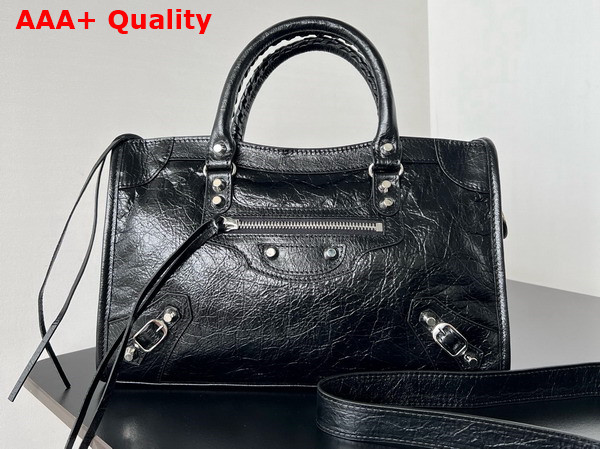 Balenciaga Le City Small Bag in Black Arena Storico Lambskin Replica