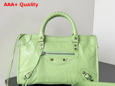 Balenciaga Le City Small Bag in Green Arena Lambskin Replica