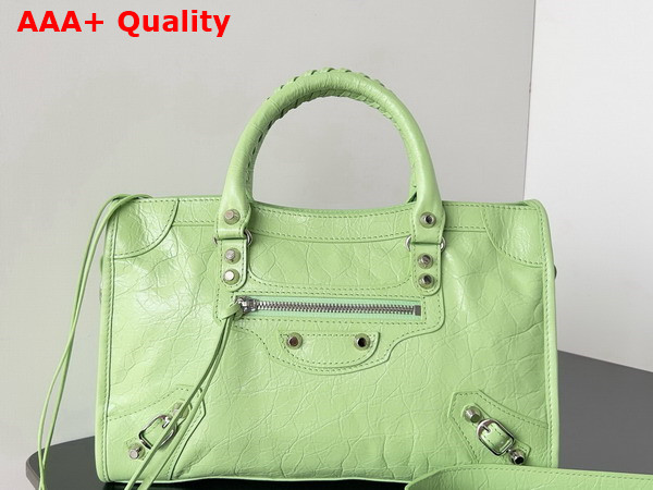 Balenciaga Le City Small Bag in Green Arena Lambskin Replica