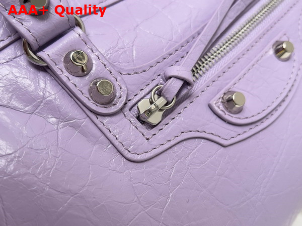 Balenciaga Le City Small Bag in Lilac Arena Lambskin Replica