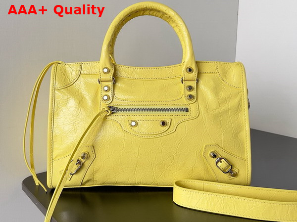 Balenciaga Le City Small Bag in Yellow Arena Lambskin Replica