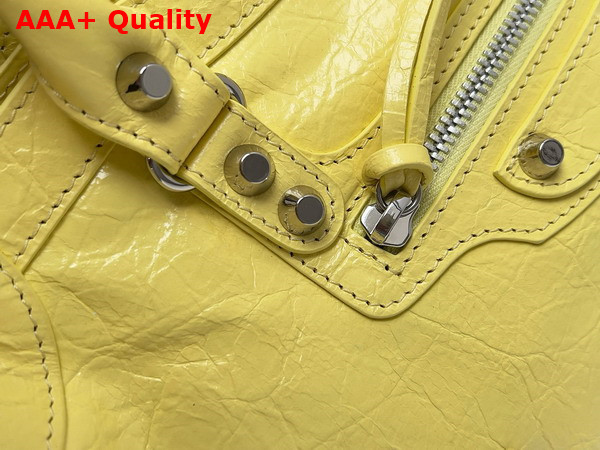 Balenciaga Le City Small Bag in Yellow Arena Lambskin Replica