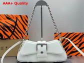 Balenciaga Lindsay Small Shoulder Bag With Strap in White Matte Supple Crocodile Embossed Calfskin Aged Silver Hardware Replica