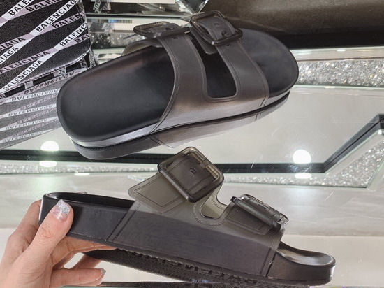 Balenciaga Mallorca Sandal in Black Clear Technical Polyurethane Replica