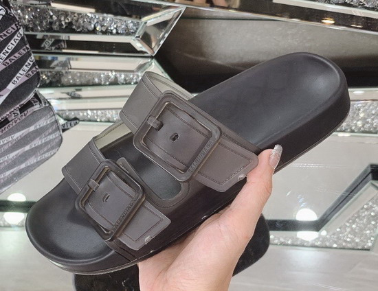 Balenciaga Mallorca Sandal in Black Clear Technical Polyurethane Replica