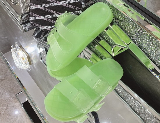 Balenciaga Mallorca Sandal in Green Clear Technical Polyurethane Replica