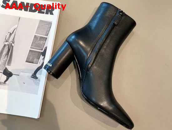 Balenciaga Medium Heel Ankle Boot in Black with Round Heel Replica