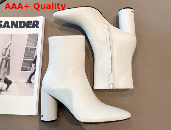 Balenciaga Medium Heel Ankle Boot in White with Round Heel Replica