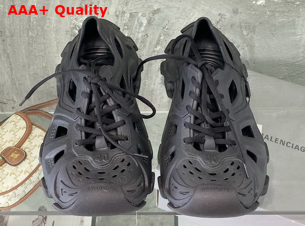 Balenciaga Mens HD Lace Up Sneaker in Black Rubber Replica