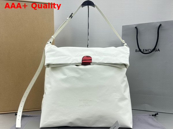 Balenciaga Mens Trash Bag Large Pouch in White Replica