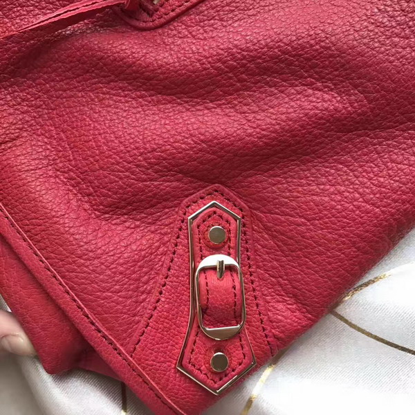 Balenciaga Metallic Edge City Bag in Red Shiny Grained Goatskin with Gold Metal For Sale