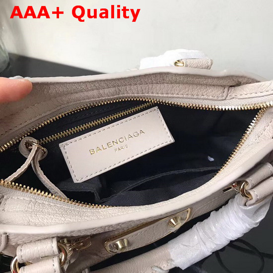 Balenciaga Mini Edge City Bag in Light Grey Grained Goatskin Replica