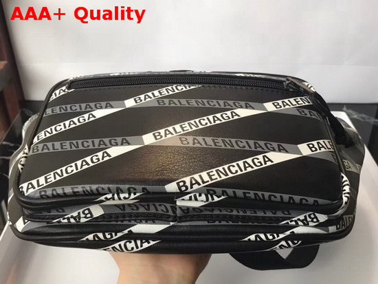 Balenciaga Monogram Explorer Beltpack Black and White Calfskin Belt Pack Replica