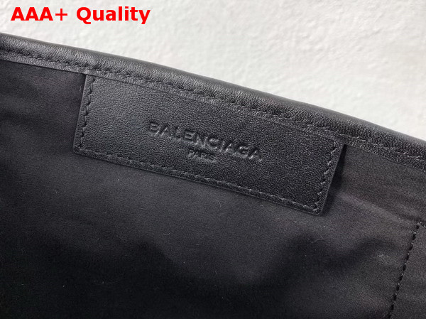 Balenciaga Navy Cabas S Cotton Canvas Summer Bag Natural Black Replica