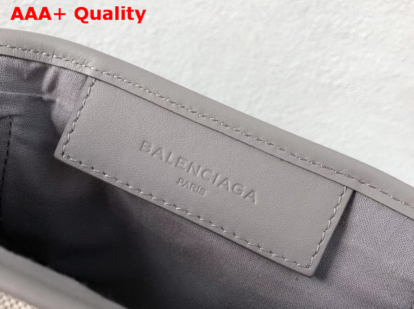 Balenciaga Navy Cabas S Cotton Canvas Summer Bag Natural Grey Replica