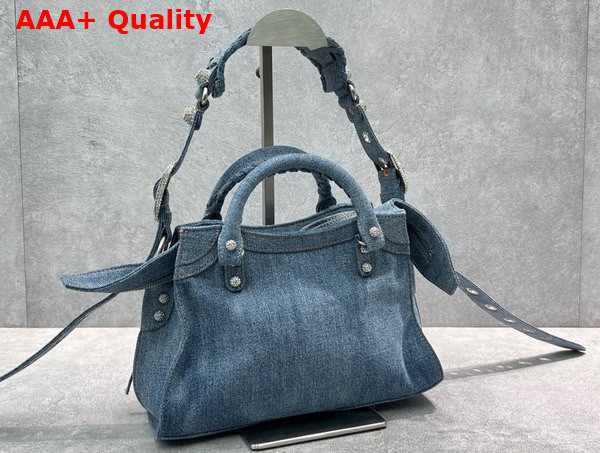 Balenciaga Neo Cagole XS Handbag in Blue Denim Replica