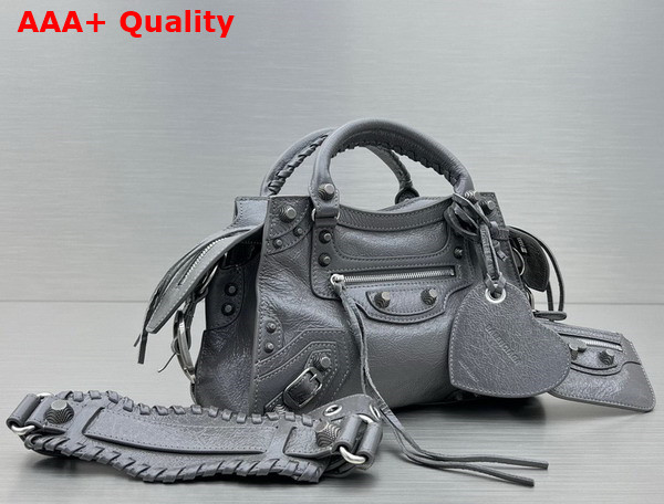 Balenciaga Neo Cagole XS Handbag in Dark Grey Arena Lambskin Replica